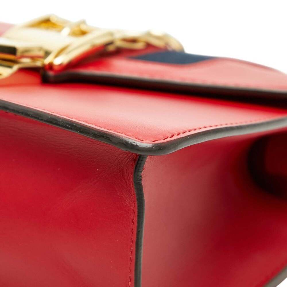 GUCCI Red Leather Sylvie Shoulder Bag - Picture 4 of 12